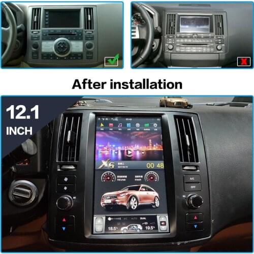 AOTSR Tesla Android 9 PX6 Car Player For Infiniti FX35 FX45 2006 - 2009 Car GPS Navigation DSP Multimedia CarPlay Autostereo