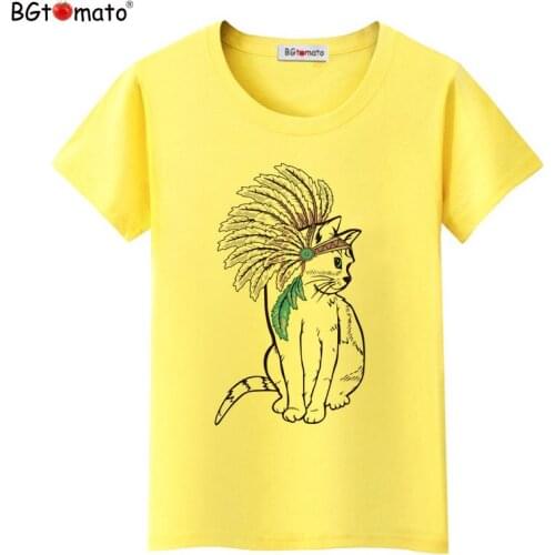 BGtomato New style cat t-shirt women lovely top tees New design shirt cool top short sleeve t shirt women fashion clothes