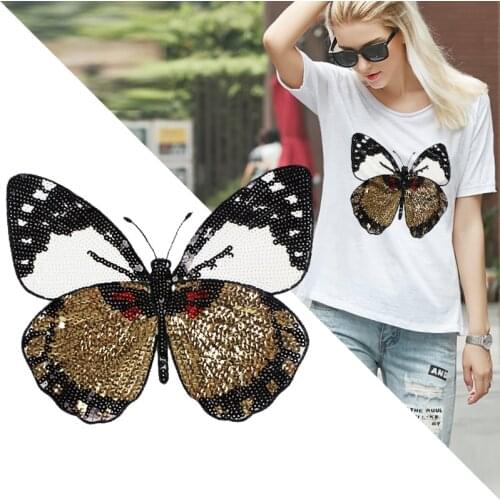 Sequins Butterfly Colored Patch Stickers Affixed Accessories Clothes T-Shirt Diy