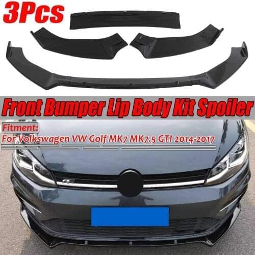 For Volkswagen VW Golf 7 2013 -2019 front BUMPER 3 pcs car Styling auto black Splitter diffuser lip body kit spoiler bumpers