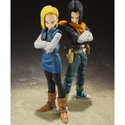 Dragon Ball Z Android NO.17 NO.18 SHF PVC Action Figures Toy Anime Dragon Ball Super Figurine Toys 130mm