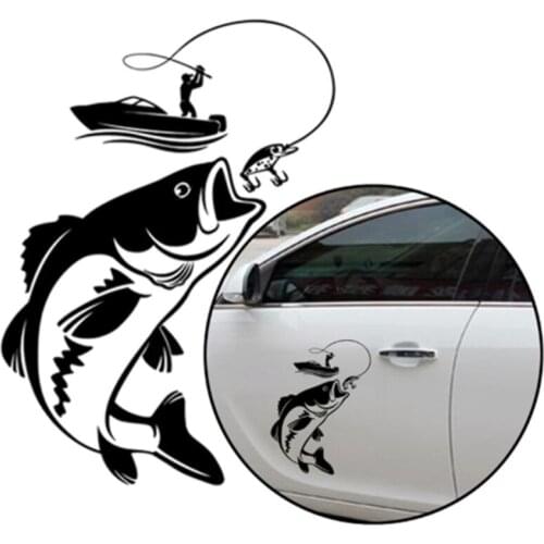 Creative Fishing Silhouette Car Stickers Pet Personality Creative Car Car Stickers Car Decoration Accessories