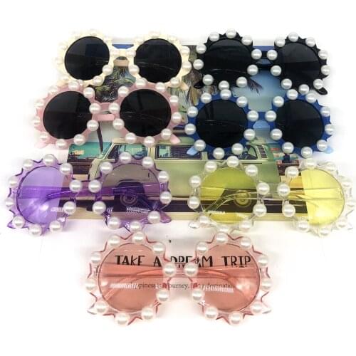 ZAOLIHU Pearl Round Kids Sunglasses Sun Flower Shades Baby Eyewear Luxury Handmade Children Sun Glasses Summer Eyeglasses Gafas