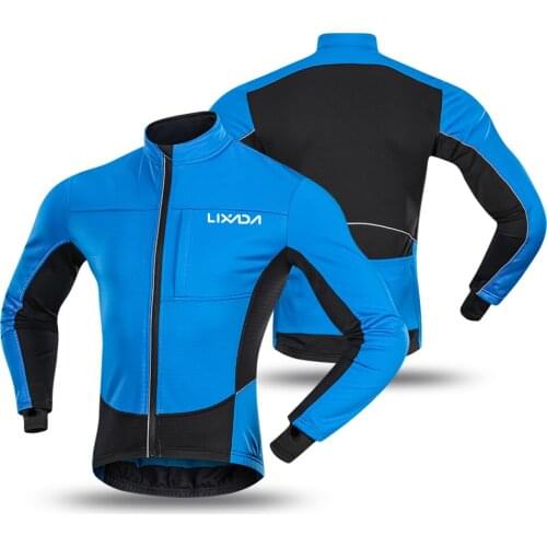 Lixada Mens Winter Thermal Windproof Cycling Jacket MTB Bike Bicycle Windbreaker Waterproof Sports Clothing Sportswear