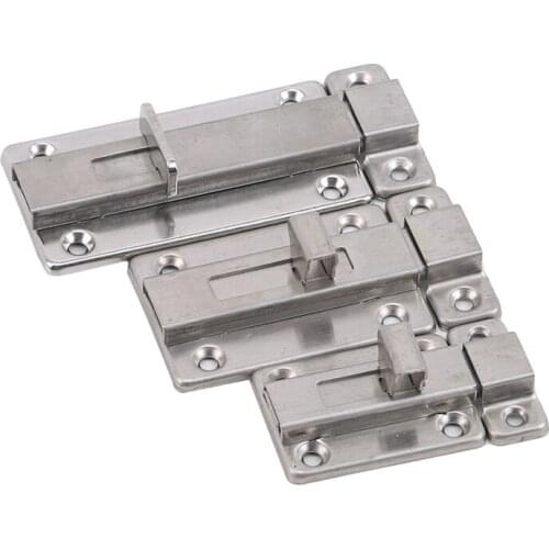 Furniture Door Bolts 2/3/4 Inch Stainless Steel Locks Sliding Door Chain Latch For Gate Security Hardware Home Accessories