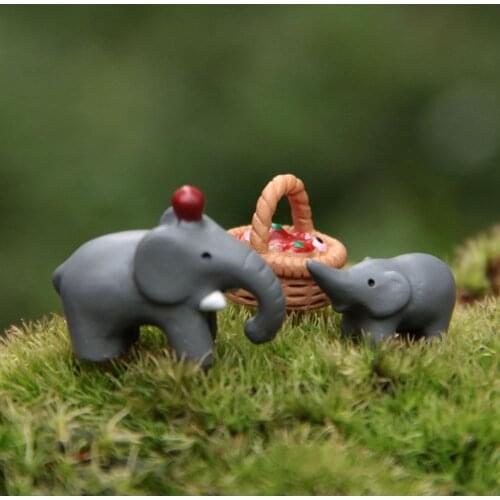 3pcs Frog Lotus Elephants Figurines Micro Fairy Garden Miniature Landscape Ornaments Resin Craft Highway Miniature Ornaments