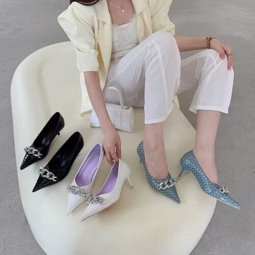 Fashion Women Pumps Office Solid Color Pointed Toe Shallow Slip On Sliver/Pink/Blue/Green Elegant Party Wedding Shoes Loafers