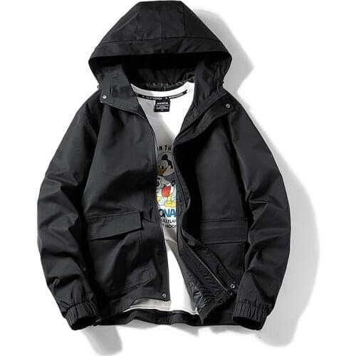 Hawaifish brand jacket men 2021 autumn new hooded wild youth trend jaqueta masculina high quality casual hot sale outerwear male