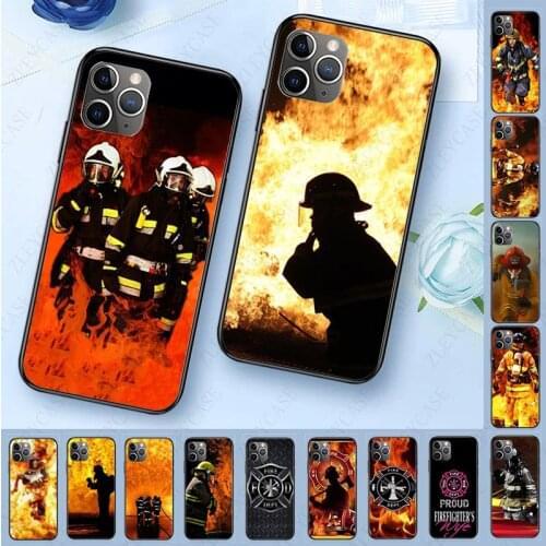 Soft Phone Accessories Case For iphone 11 11pro max 5s SE 2020 6splus 7 8plus x xs xr xsmax case Firefighter Heroes Fireman