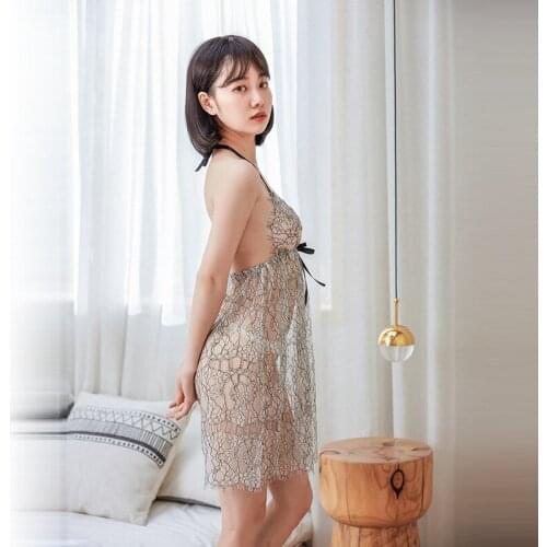 New lady is hazy perspective appeal underwear sexy eyelash lace condole belt sleep skirt suit