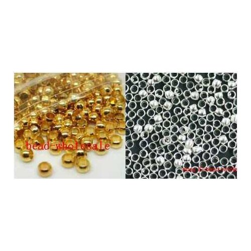 OMH wholesale free ship 2mm 2.5mm 3mm 500pcs Golden Copper Rondelle Crimp End Finding Diy Spacer Beads