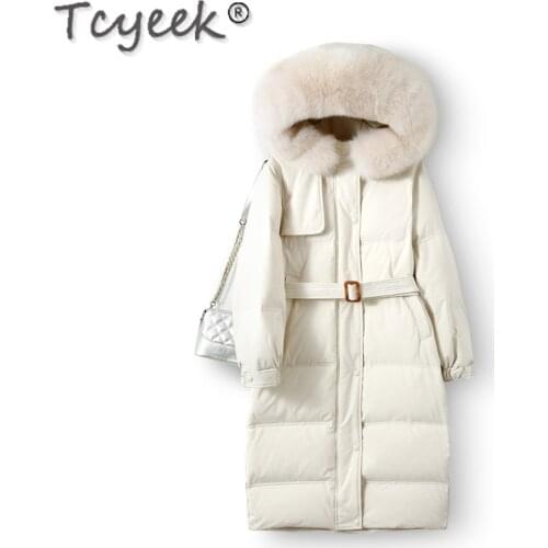 Womens Winter Down Jackets Hooded Parkas Jacket Female Coat Fox Fur Collar Long Thick Women Jacket Korean Clothes Y145 WPY881