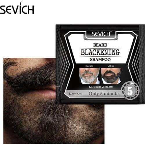 15ml 5 Munite Beard Blackening Shampoo Dye Beard In Black Long Lasting 4 Weeks Coloring Nourishing Beard Dyeing Wholesale TSLM1