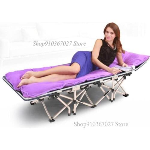 Iris Folding Bed Single Bed Marching Bed Simple Portable Outdoor Reclining Chair Nap Bed Lunch Bed