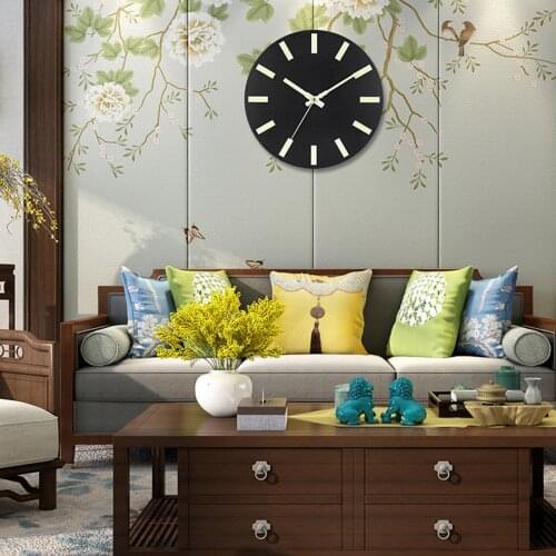 Modern Wooden Wall Clock Luminous Hanging Clocks Quiet Dark Glowing Wall Clocks Modern Watches Home Decor