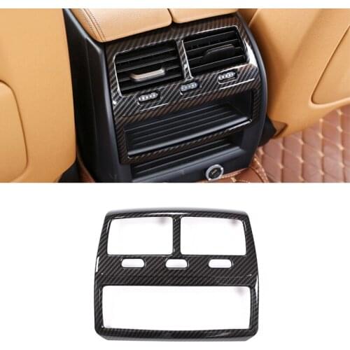 Car styling ABS Plastic Carbon Fiber Car Rear Row AC Vent Outlet Frame Cover Trim For BMW 5 Series G30 2018 Accessories
