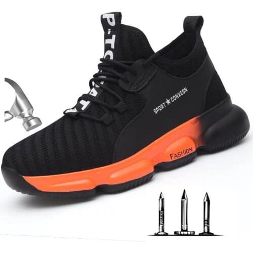 Light & Comfortable Mens Fashion Steel Toe Cap Anti Smashing Work Protective Shoes Men Anti Slip Puncture Proof Safety Shoes