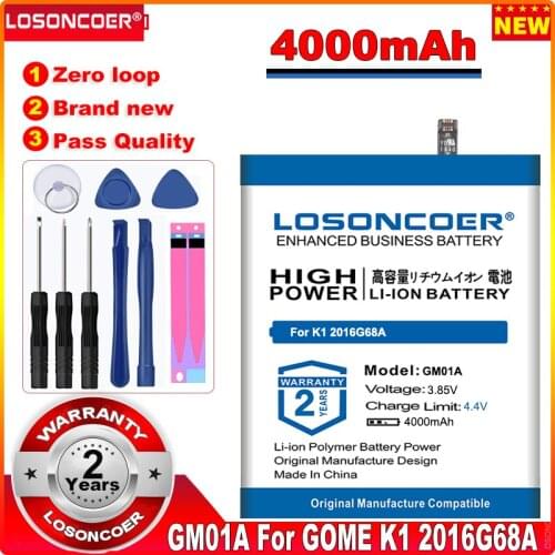 Top Brand 100% New Arrivals 4000mAh GM01A Battery for GOME K1 2016G68A Batteries