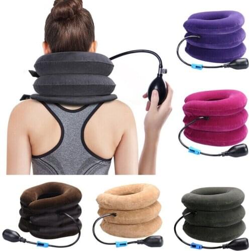 Air Inflatable Cervical Collar Neck Traction Tractor Support Massage Pillow Pain Relief Relax Health Care Neck Head Stretcher