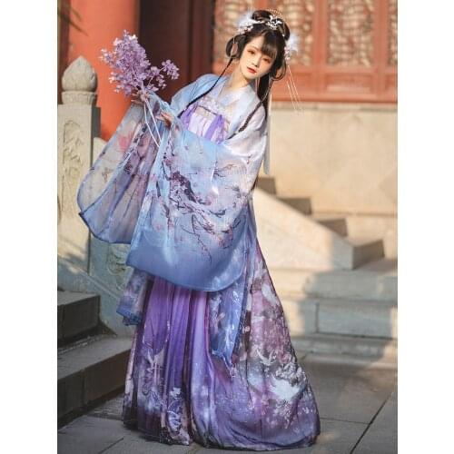 XinHuaEase Hanfu Womens FAIRY Dresses Chinese Traditional Style Folk Costume Girl Dance Wear Lady Cosplay Clothes Suit Summer