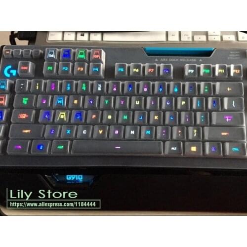 For Logitech G910 Wired Game mechanical keyboard Protector Bright Backlight Button Dust Cover Bump Keboard skin