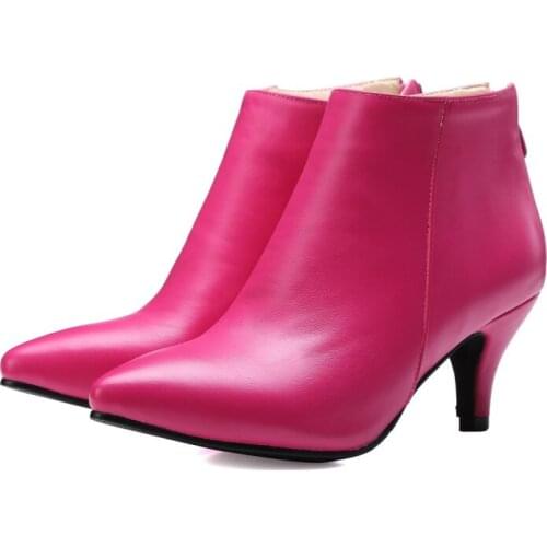 Big Size 9 10 11-17 boots women shoes ankle boots for women ladies boots shoes woman winter Pointed pure color