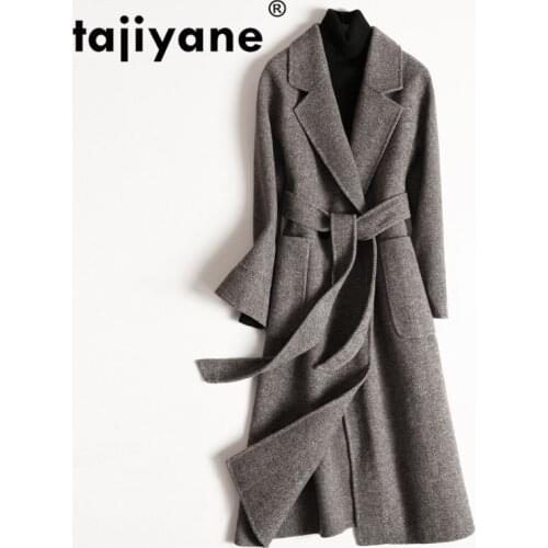 Long Wool Coat Spring Autumn Jacket Women Clothes 2021 Korean Vintage Jackets and Coats Abrigo Mujer Outwear XR1810 ZT2482