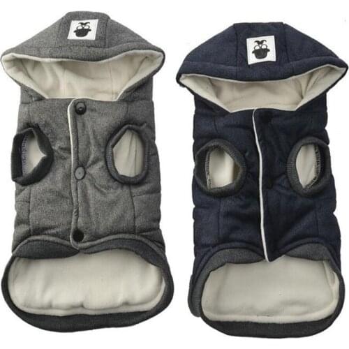 Winter Warm Pet Dog Clothes Hooded Thick Cotton Cat Puppy Dogs Coat Jackets S-XXL