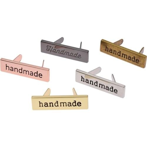 10PCS Fashion Handmade Letter DIY Craft Metal Labels For Shoes Bags Jeans Decoration Accessories Supplies