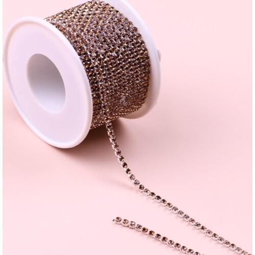 10 Yard/Roll SS6-SS18 Shiny Crystal Rhinestone Chain Sew-On Glue-On For Clothes Jewelry Apparel Accessories Trim Cup Chain