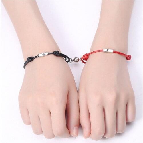 Magnetic Couple Bracelet Sun Moon Attracted Together Cute Promise Matching Attraction Magnet Bracelets That Lock Each Other 2pcs