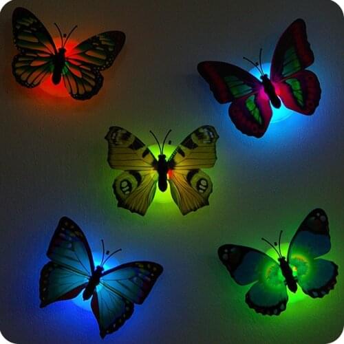 2020 Luminous Butterfly Nightlight chuck and stickers night lamp Indoor lighting wall lights home decorations