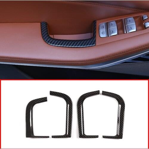 For BMW X5 2019 ABS Carbon Fiber Chrome Car Door Storage Box Decorative Frame Trim Accessories 4 Pcs