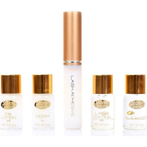 5pcs of #1 lotion fast Perm for lash lifting Cilia Lifting Curling Nutritious Growth Treatments Brushes Coating for Salon