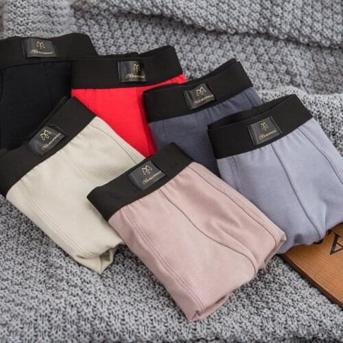 6pcs Men Boxer Underwear Men Cotton Man Boxers Homme 5Pcs/lot Comfortable Underpants Male Solid Print Soft Breathable Panties