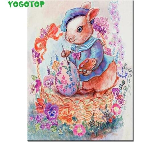 Diamond Painting Full Easter Cross Stitch Diamond Embroidery cartoon rabbit Mosaic 5D DIY Rhinestone Home Decor Gift YY5146