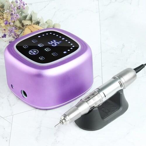 Strong Power Electric Nail Drill Machine 75W 35000 RPM Manicure Machine LED Display Electric Nail File With Cutter Nail Tool