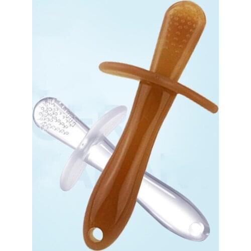 Safe Baby Silicone Teether Stick Environmentally Silicone Teething Stick Toddler Chews Teether Toothbrush Dental Care Baby Care