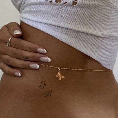 Sexy Fashion Butterfly Waist Chain for Women Cute Belly Chain Party Beach Jewelry Accessories