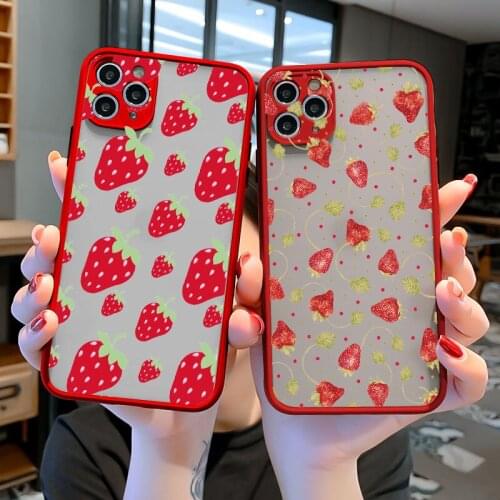 Summer Fruit Phone Case for iPhone 12 11 Pro Max X XR XS MAX Strawberry for iPhone 6s 7 8 Plus SE 2020 Hard Shockproof Covers