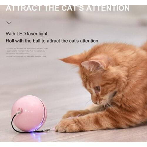 Cat Toy Colorful LED Smart Electric Magic Roller Ball USB Electric Pet Rolling Flash Ball Automatic Rotating Toy