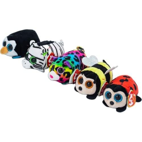 New 4 inch 10 cm Ty big eyes plush toy leopard bee penguin zebra ladybug collection doll boy and girl birthday halloween gift
