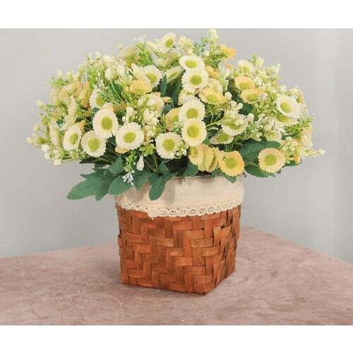 Artificial Small Daisy Wild Chick Xiaoyeju Fresh with Grass Chrysanthemum Plastic Flower Garden Wedding Home Christmas Decor