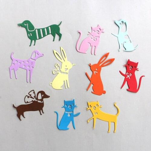 DUOFEN METAL CUTTING DIES lovely pets dogs cats and rabbits stencil DIY Scrapbook Paper Album 2019 new