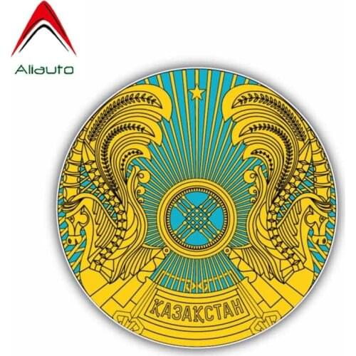 Aliauto Fashion Car Sticker Kazakhstan Flag Coat of Arms PVC Decal Cover Scratches for Mazda 6 Jdm Vw Polo Hyundai I40,11cm*11cm