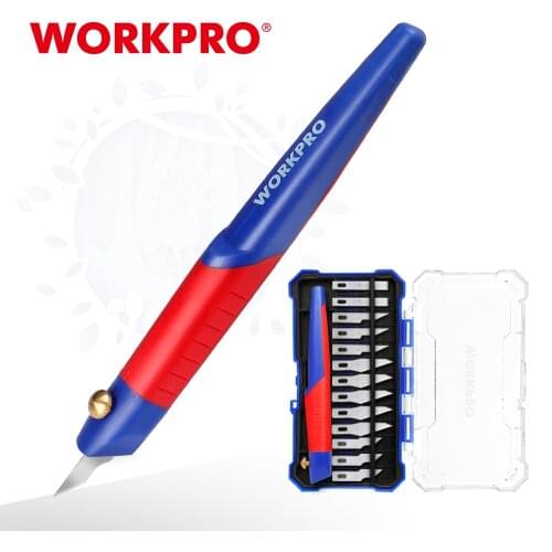 WORKPRO 14PC Craft Knife Set Utility Knife Blade Wood Paper Soap Cutter Craft Pen DIY Carving Tools Sculpture Engraving Knife