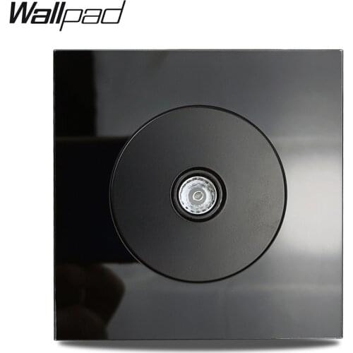 L6 Black Glass TV Television Signal Wall Socket Tempered Glass Wire Accessories Outlet