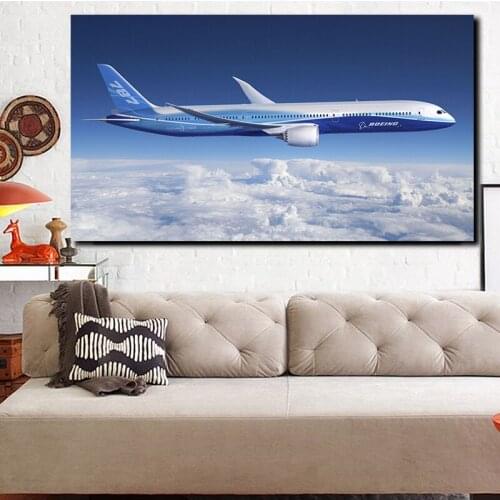 Sky Clouds Aircraft Dreamline Planes Boeinges 787 Art Canvas Poster Painting Wall Picture Print Home Bedroom Decoration Artwork