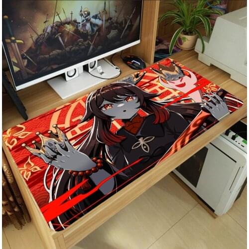 NEW Game Genshin Impact Hu tao Large Mouse Pad Thicken Laptop Gaming Mice Mat Desk Keyboard Mat Anti-Slip Playmat Cosplay Gift