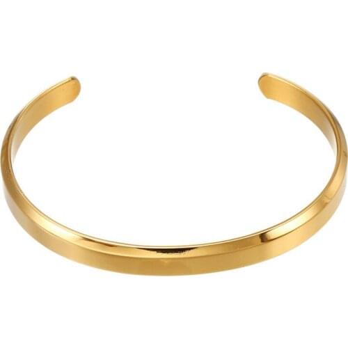 One pcs big round cuff bangle charm color stainlee steel drop ＆ corrosion resistance simple adjustable jewelry for male female